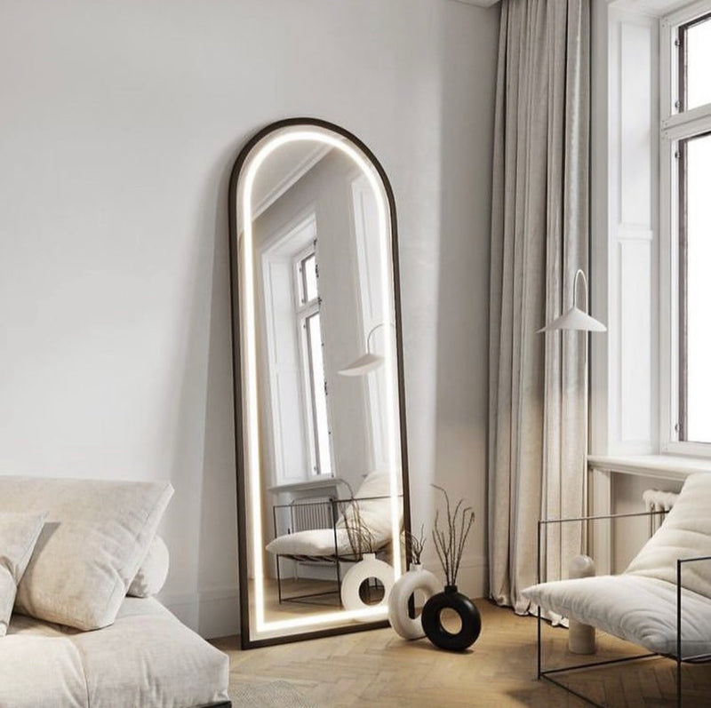FULL Arch  Length Floor Mirror with LED Lights