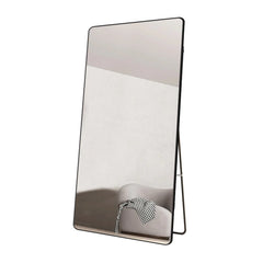 Black rectangular aluminum floor mirror