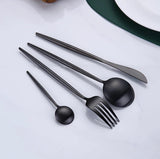 Black Stainless-Steel Cutlery set for 6 Person