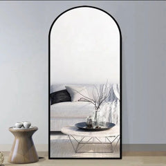 arch mirror in black and gold frame size 150 x 70 cm