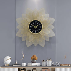Gold Metal Iron Wall Clock with Black dial size 70x70