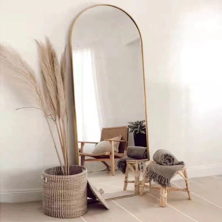 X Large arch Mirror in gold frame