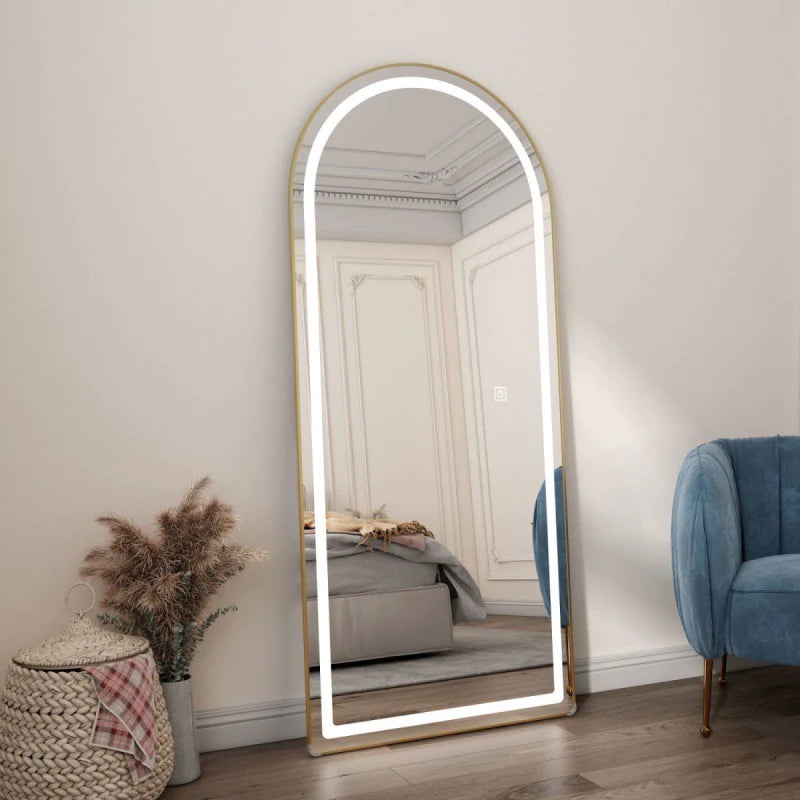 مرآة القوس مرآة LED بإطار ذهبي 180 × 70
