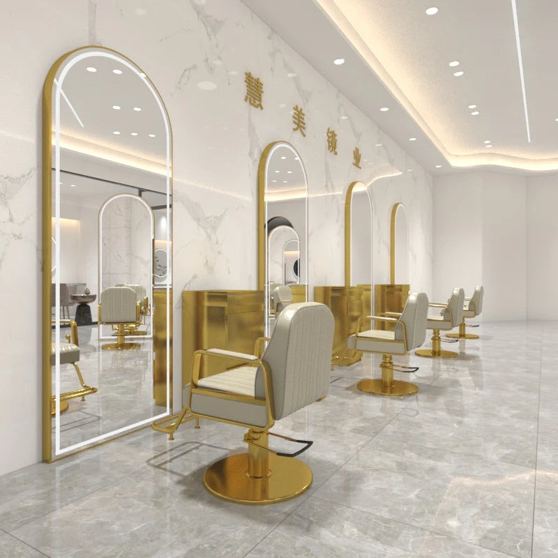 ARCH MIRROR Gold Frame LED Mirror 180 X 70