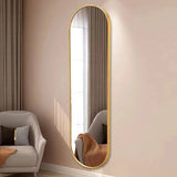 Oval Wall Mirror with Golden Frame size 150 x50 cm