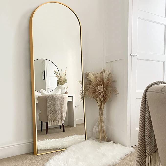 X Large arch Mirror in gold frame