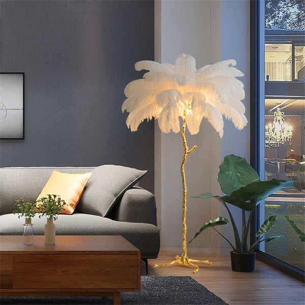 Floor lamp hot sale feather