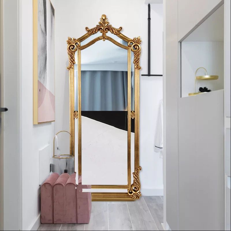 Vintage style wooden wall mirror