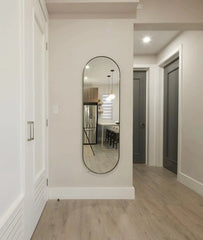 Oval Mirror with Black Frame size 150 x 50 cm