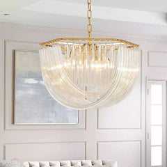 Crystal Chandelier with 3 Color LED Lamp